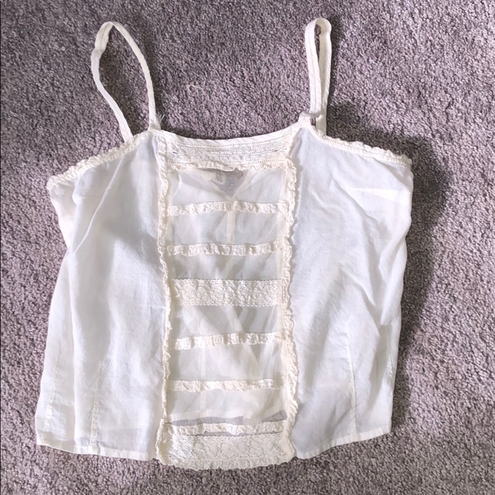 AMERICAN EAGLE cream delicate woven tank XS
